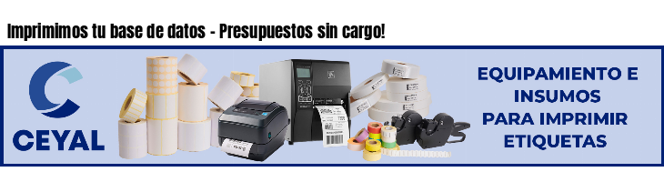 Imprimimos tu base de datos - Presupuestos sin cargo!