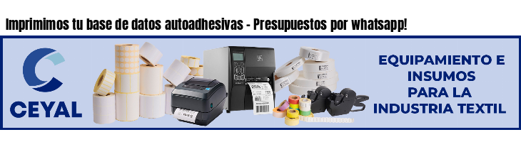 Imprimimos tu base de datos autoadhesivas - Presupuestos por whatsapp!