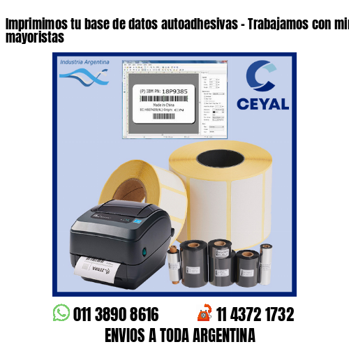 Imprimimos tu base de datos autoadhesivas – Trabajamos con minoristas y mayoristas