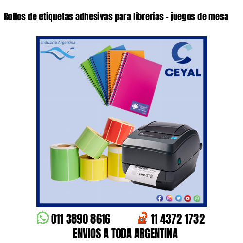 Rollos de etiquetas adhesivas para librerías – juegos de mesa