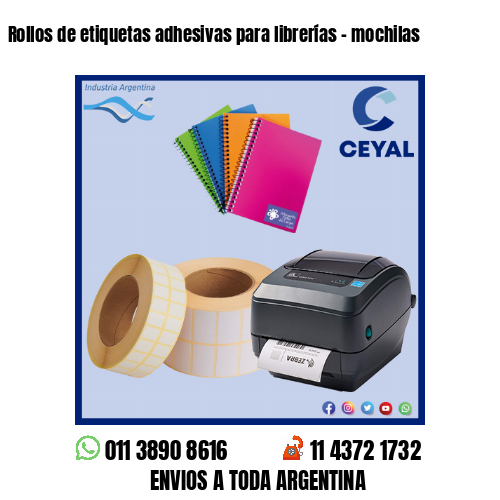 Rollos de etiquetas adhesivas para librerías – mochilas