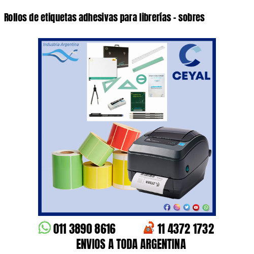 Rollos de etiquetas adhesivas para librerías – sobres
