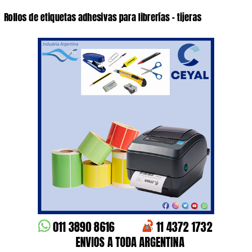 Rollos de etiquetas adhesivas para librerías – tijeras