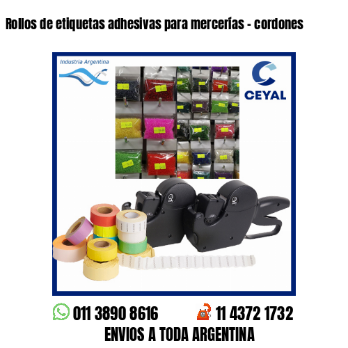 Rollos de etiquetas adhesivas para mercerías – cordones