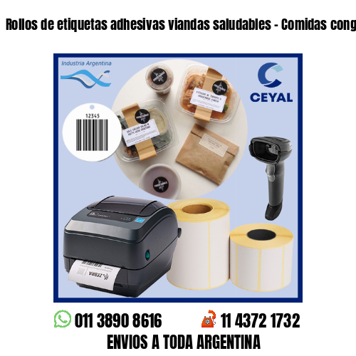 Rollos de etiquetas adhesivas viandas saludables – Comidas congeladas