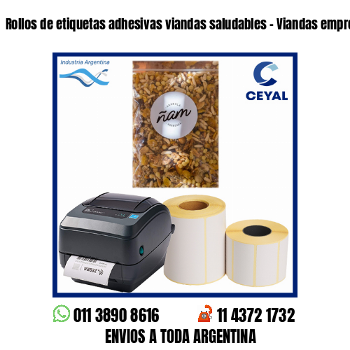 Rollos de etiquetas adhesivas viandas saludables – Viandas empresariales