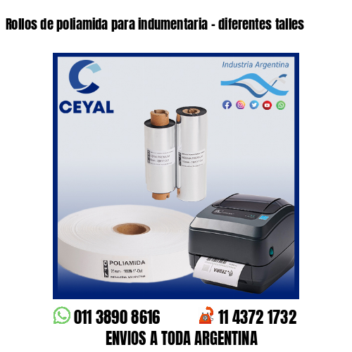 Rollos de poliamida para indumentaria – diferentes talles