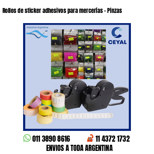 Rollos de sticker adhesivos para mercerías – Pinzas