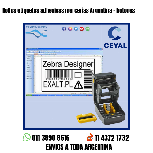 Rollos etiquetas adhesivas mercerías Argentina – botones