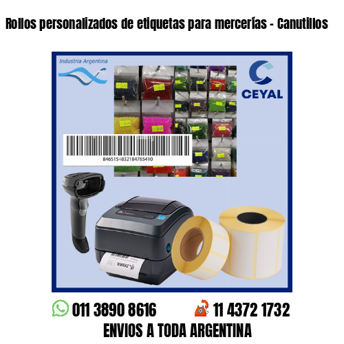 Rollos personalizados de etiquetas para mercerías – Canutillos