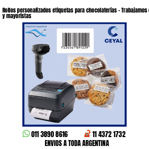 Rollos personalizados etiquetas para chocolaterías – Trabajamos con minoristas y mayoristas