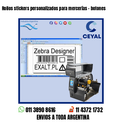 Rollos stickers personalizados para mercerías – botones