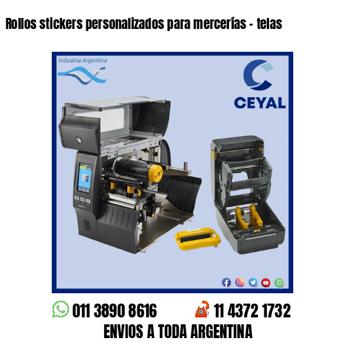 Rollos stickers personalizados para mercerías – telas