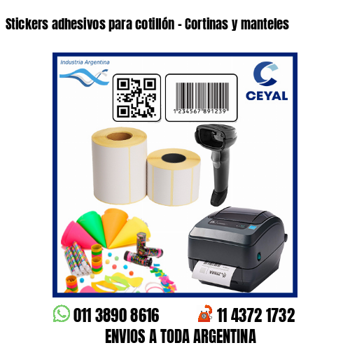 Stickers adhesivos para cotillón – Cortinas y manteles