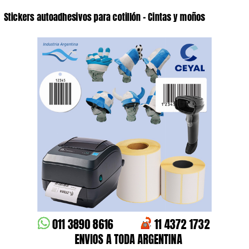 Stickers autoadhesivos para cotillón – Cintas y moños