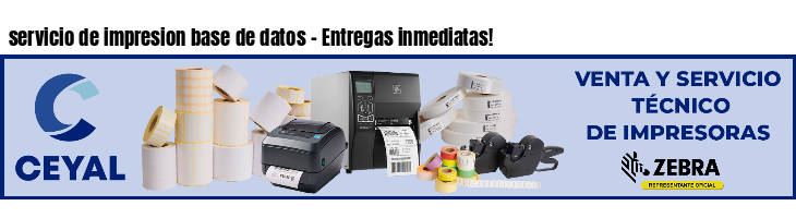 servicio de impresion base de datos - Entregas inmediatas!
