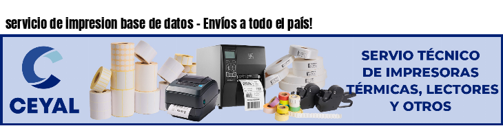 servicio de impresion base de datos - Envíos a todo el país!