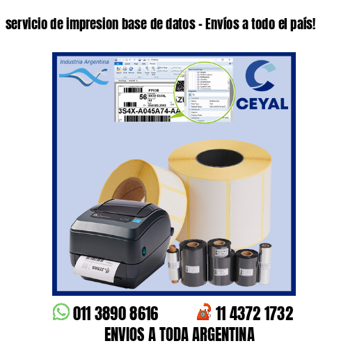 servicio de impresion base de datos – Envíos a todo el país!