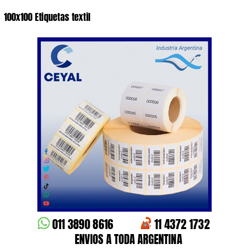 100×100 Etiquetas textil