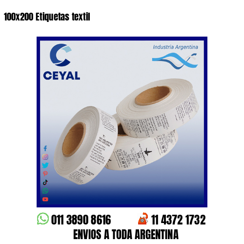 100×200 Etiquetas textil
