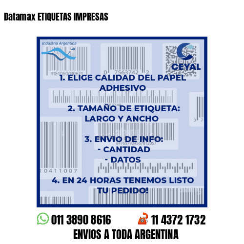 Datamax ETIQUETAS IMPRESAS