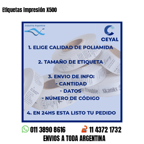 Etiquetas impresión X500