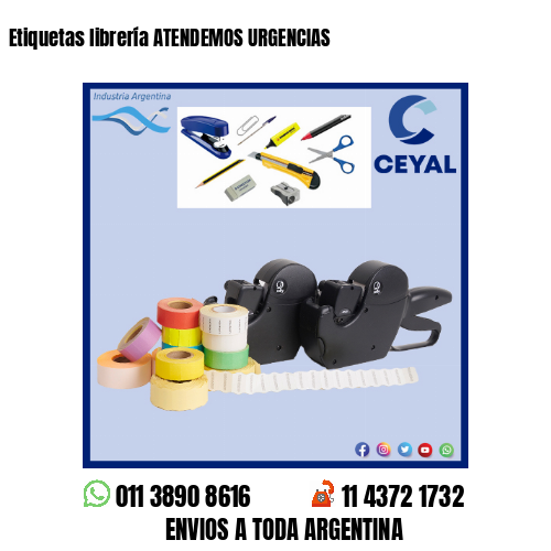 Etiquetas librería ATENDEMOS URGENCIAS