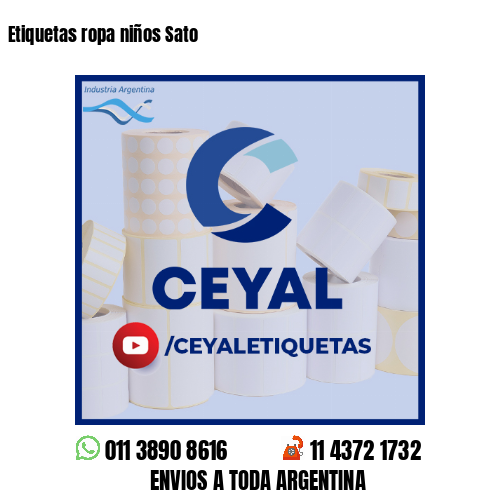Etiquetas ropa niños Sato