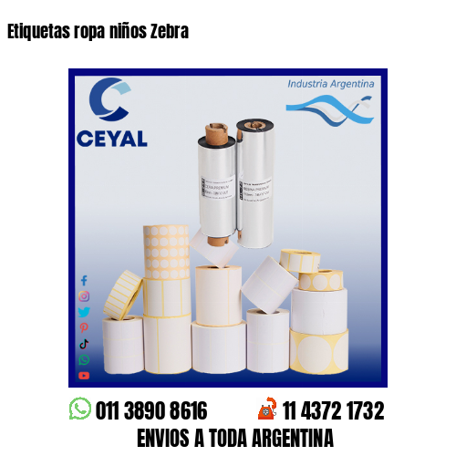 Etiquetas ropa niños Zebra