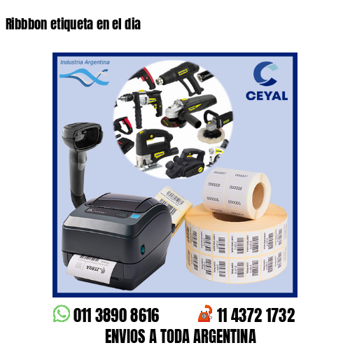 Ribbbon etiqueta en el dia