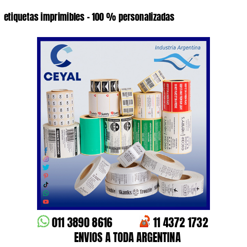 etiquetas imprimibles – 100 % personalizadas