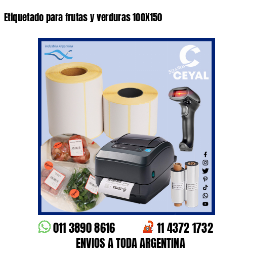 Etiquetado para frutas y verduras 100X150