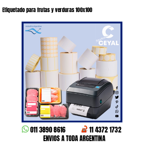 Etiquetado para frutas y verduras 100×100