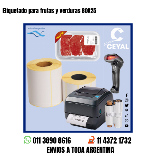 Etiquetado para frutas y verduras 80X25