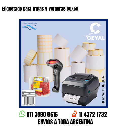 Etiquetado para frutas y verduras 80X50