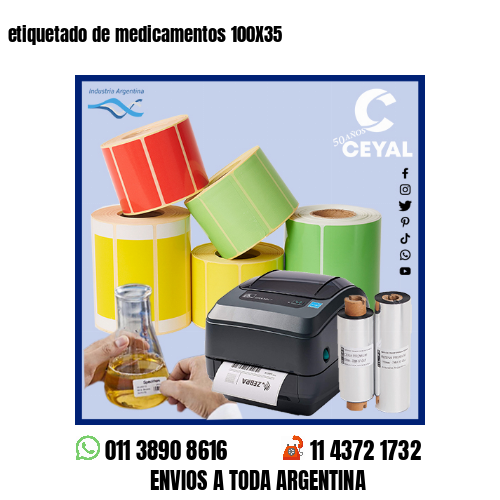 etiquetado de medicamentos 100X35