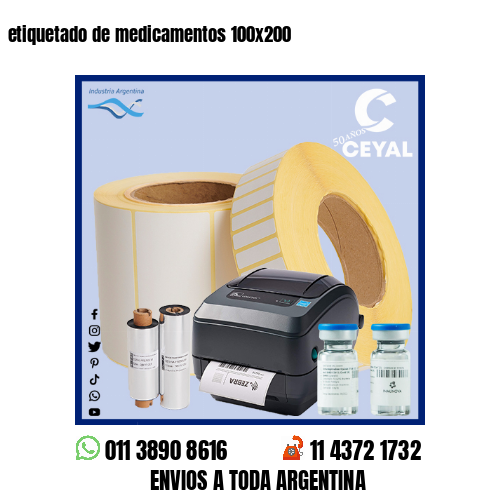 etiquetado de medicamentos 100×200
