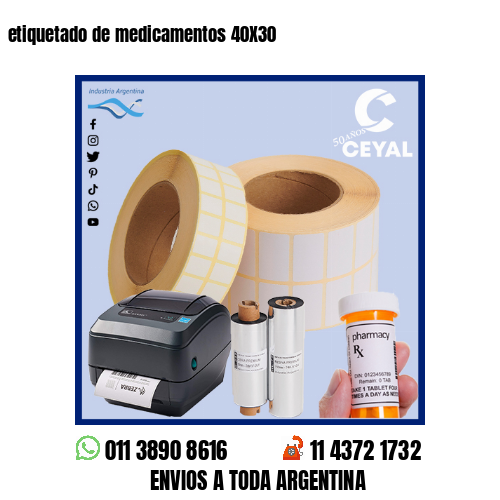 etiquetado de medicamentos 40X30