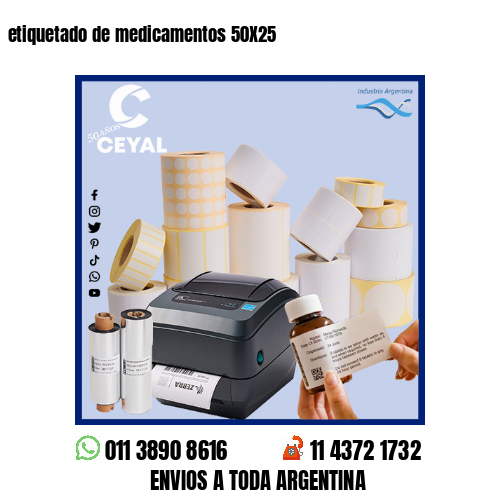 etiquetado de medicamentos 50X25