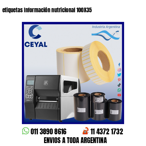 etiquetas Información nutricional 100X35