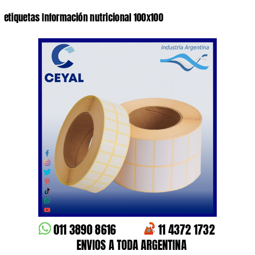etiquetas Información nutricional 100×100