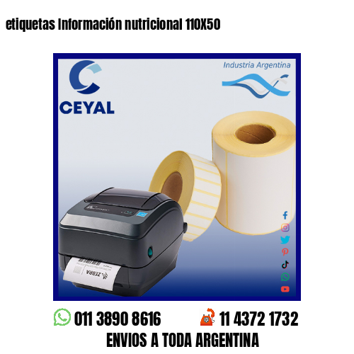 etiquetas Información nutricional 110X50