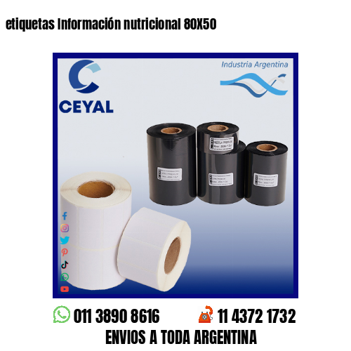 etiquetas Información nutricional 80X50