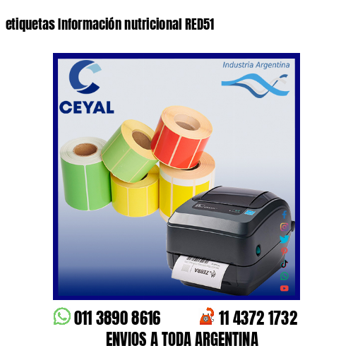 etiquetas Información nutricional RED51