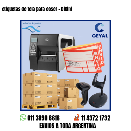 etiquetas de tela para coser – bikini