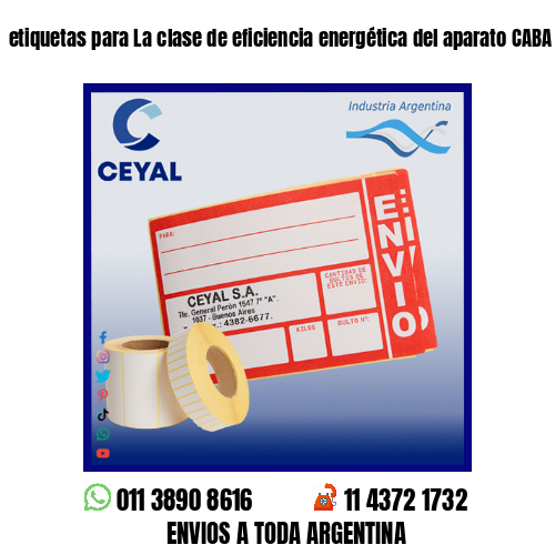 etiquetas para La clase de eficiencia energética del aparato CABA