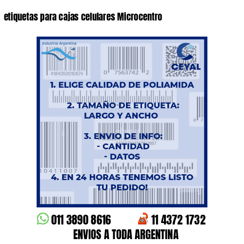 etiquetas para cajas celulares Microcentro