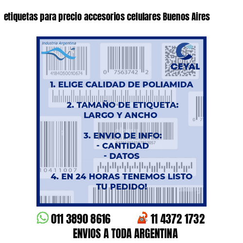 etiquetas para precio accesorios celulares Buenos Aires