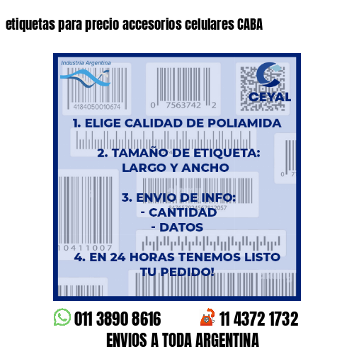 etiquetas para precio accesorios celulares CABA