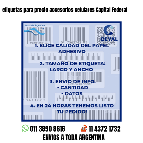 etiquetas para precio accesorios celulares Capital Federal